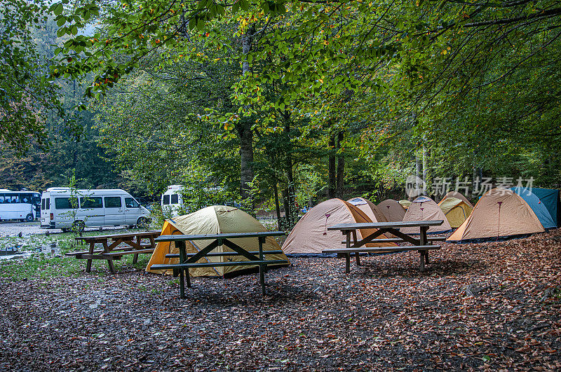 Tent camping area in Yedigöller National Park